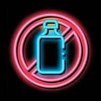 allergene gratuito cartello lattosio neon splendore icona illustrazione vettore
