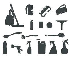 pulizia utensili silhouette, pulizia utensili attrezzatura, pulizia utensili svg vettore