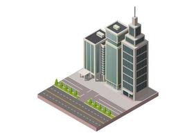 isometrico grattacieli uffici edificio vettore