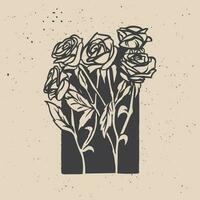 vettore mano disegnato illustrazione di un' mazzo di Rose nel Vintage ▾ stile.