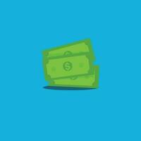 verde i soldi piatto icona cartone animato vettore , stipendio e investimento di i soldi