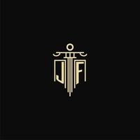 jf iniziale monogramma per avvocati logo con pilastro design idee vettore