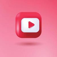 icona 3d di youtube vettore