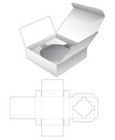 scatola rettangolare di latta con modello fustellato per supporto cerchio vettore
