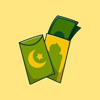 angpau regalo Ramadan e eid celebrazione cartone animato illustrazione vettore