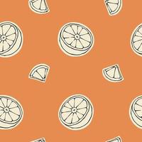 arancia pezzi senza soluzione di continuità modello su bianca sfondo minimalista estate agrume frutta design vettore