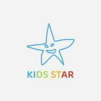 astratto stella logo con colorato lettering adatto per bambini eventi. vettore