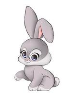 carino coniglietto, coniglio personaggio schizzo nel cartone animato stile. illustrazione per figli, figli di design. vettore isolato illustrazione. disegno di un' carino coniglietto, coniglio.