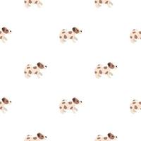 simpatici cani jack russell terrier. animaletti. modello senza cuciture disegnato a mano di vettore. perfetto per bambino, abbigliamento per bambini, design di stampa, tessuto. sfondo bianco. vettore