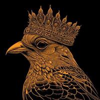 uccello con un' corona è un' maestoso creatura con un' regale aspetto esteriore. suo piume e distintivo cresta in cima suo testa significare energia e autorevole vettore