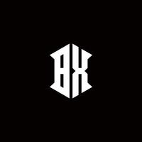 bx logo monogramma con scudo forma disegni modello vettore