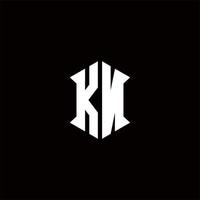 kn logo monogramma con scudo forma disegni modello vettore