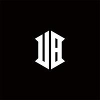 ub logo monogramma con scudo forma disegni modello vettore