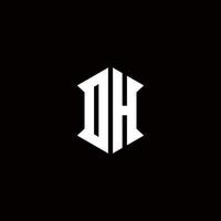 dh logo monogramma con scudo forma disegni modello vettore