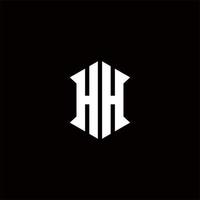 hh logo monogramma con scudo forma disegni modello vettore