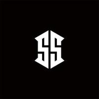 ss logo monogramma con scudo forma disegni modello vettore