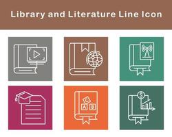biblioteca e letteratura vettore icona impostato