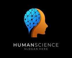 umano testa cervello mente neurologia scienza intelligenza sinapsi neurone innovazione vettore logo design
