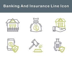 bancario e assicurazione vettore icona impostato