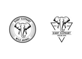 illustrazione dell'icona di vettore del logo dell'elefante