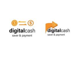 digitale denaro contante i soldi logo design modello Scarica vettore