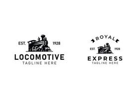 locomotiva logo illustrazione, Vintage ▾ stile emblema vettore