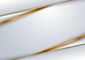 modello astratto design sfondo bianco e grigio strato sovrapposto geometrico con stile lusso linea dorata vettore