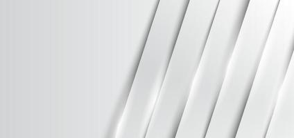 modello astratto banner web dimensione strato sovrapposto bianco e grigio con illuminazione su sfondo pulito vettore