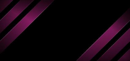 astratto banner web design strisce linee diagonali geometriche di colore rosa con illuminazione su sfondo nero vettore