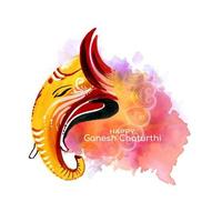 bellissimo contento ganesh Chaturthi Festival celebrazione carta vettore