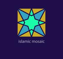 unico islamico mosaico stile logo design modello. astratto Arabo simbolo. geometrico unico forme. moderno colore transizioni. religione e cultura design logo modello. vettore. vettore