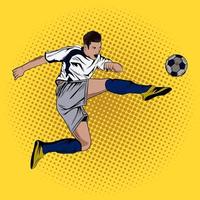 pop arte comico calcio giocatore, pop arte calcio giocatore vettore azione illustrazione