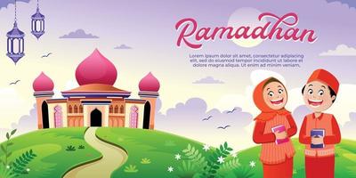 Ramadan kareem islamico sfondo vettore. contento islamico nuovo Hijri anno. grafico design per il decorazione di regalo certificati, banner e volantino. vettore