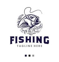 vettore di progettazione del logo di pesca