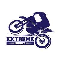 moto traccia logo. motocross saltare illustrazione logo ispirazione vettore