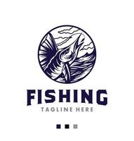 vettore di progettazione del logo di pesca