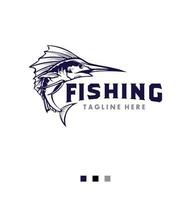 vettore di progettazione del logo di pesca