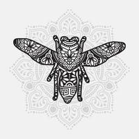mandala di insetti. elementi decorativi vintage. modello orientale, illustrazione vettoriale. vettore