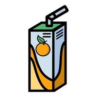 illustrazione vettore grafico di succo scatola, arancia succo, frutta bevanda icona
