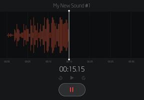 Audio giocatore interfaccia per la creazione di musica, registrazione voce o canzone. Audio giocatore interfaccia design.