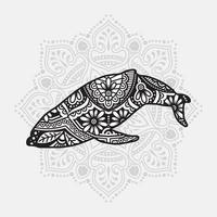 mandala di animali marini. elementi decorativi vintage. modello orientale, illustrazione vettoriale. vettore
