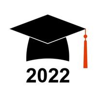 Congratulazioni su la laurea 2022 alunno la laurea cappello piazza accademico berretto simbolo laurea breve e maestro gradi vettore