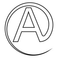 primo capitale lettera un' a posta logo calligrafia design azione illustrazione vettore