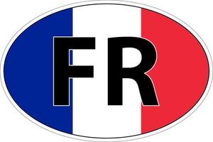 etichetta su macchina, bandiera Francia vettore