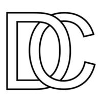 logo cartello dc CD, icona cartello intrecciato, lettere d c vettore