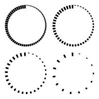 impostato strisce in giro il cerchio logo conto alla rovescia, vettore circolare icona con strisce in giro perimetro, tempo cartello
