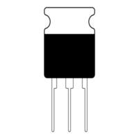 transistor semiconduttore elemento icona, vettore elettronico componente transistor