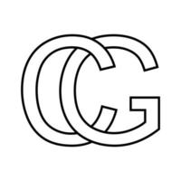 logo cartello gc cg icona cartello interlacciato lettere c g vettore logo gf, fg primo capitale lettere modello alfabeto g, c