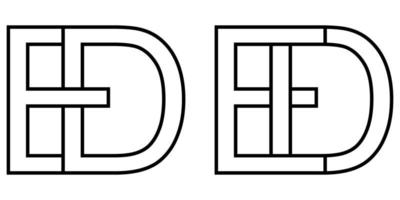 logo de ed icona cartello, Due interlacciato lettere d e, vettore logo de ed primo capitale lettere modello alfabeto d e