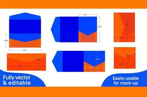 portafoglio nozze invito buste morire tagliare modello 3d scatola vettore